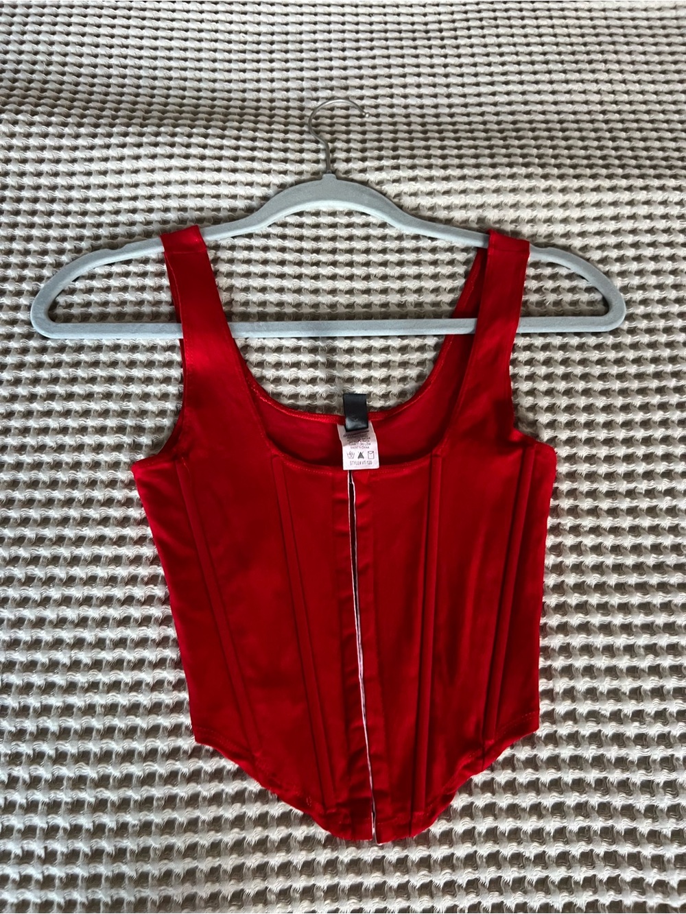 Mystique Boutique Red Satin Corset Crop Top